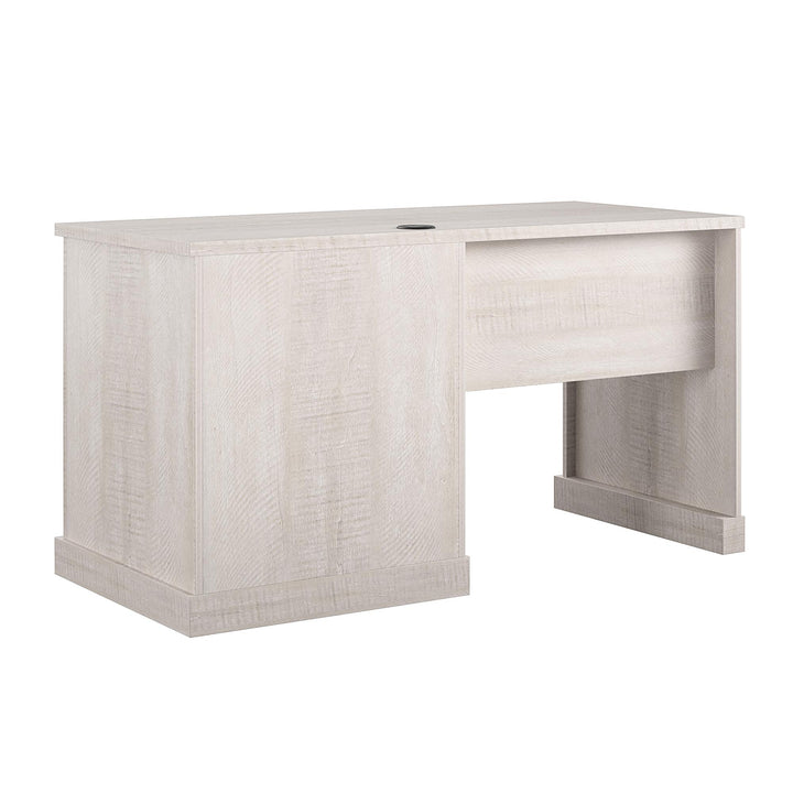 Knox County Single Pedestal Computer Desk with USB Port - Rustic White