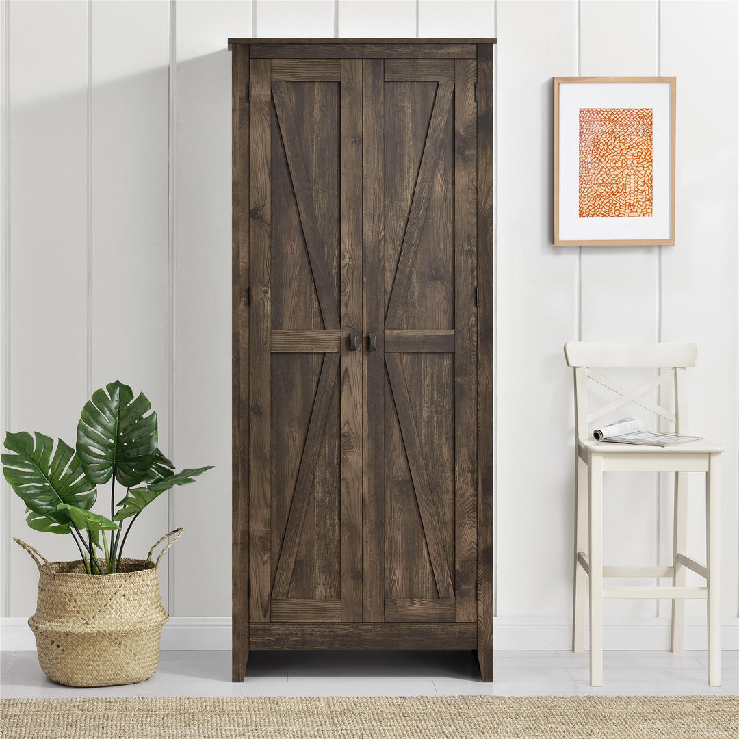 Farmington Rustic Farmhouse 31.5 Inch Wide Storage Cabinet - Rustic