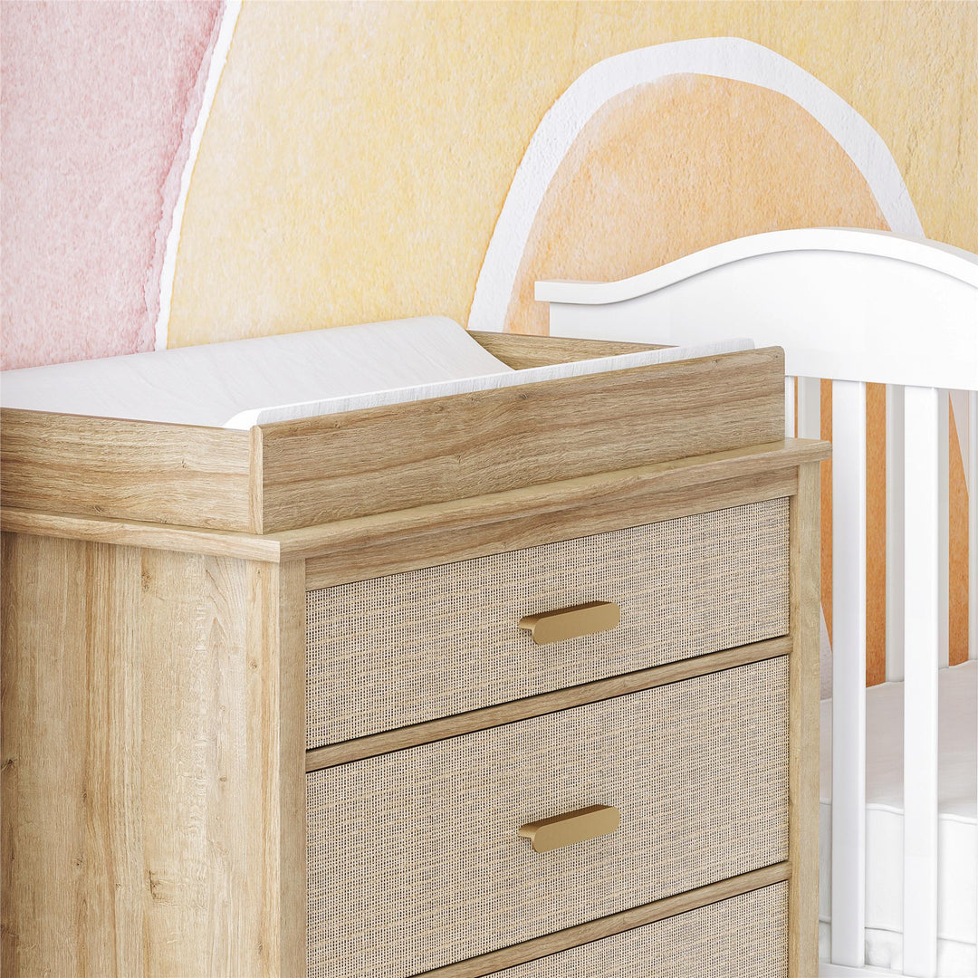 Shiloh Convertible Changing Table Topper with Rattan Design – RealRooms