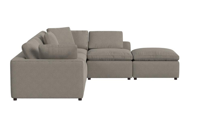 York Modular Pillow Top Plush Ottoman - Taupe