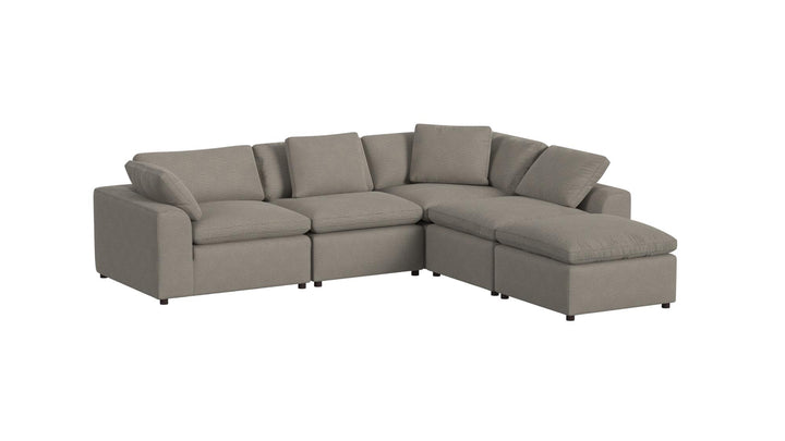 York Modular Pillow Top Plush Ottoman - Taupe