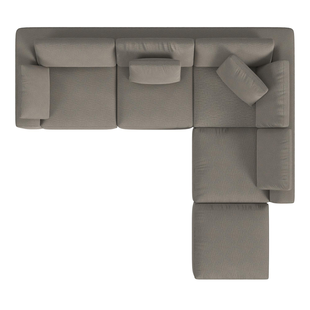 York Modular Pillow Top Plush Ottoman - Taupe