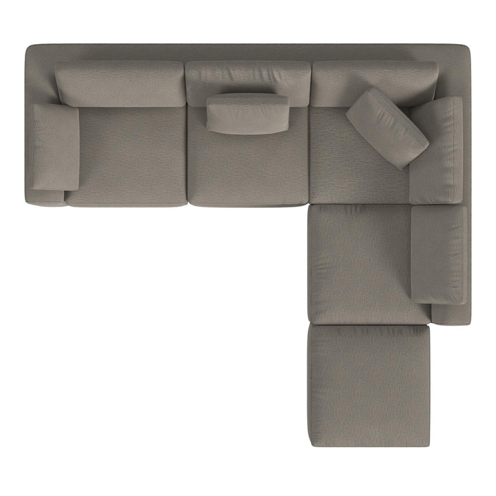 York Modular Pillow Top Plush Ottoman - Taupe