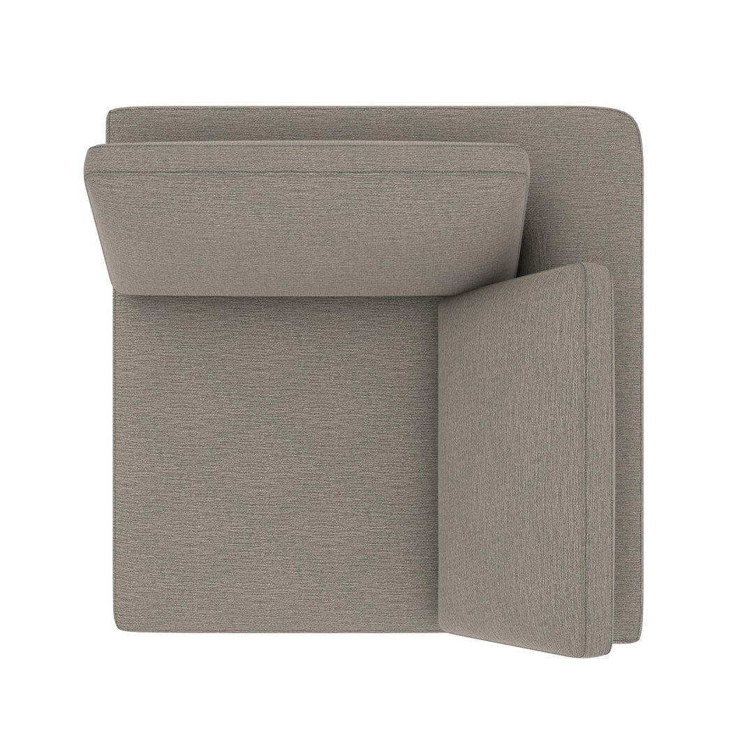 York Modular Pillow Top Corner Chair with Back Pillow and Side Pillow - Taupe