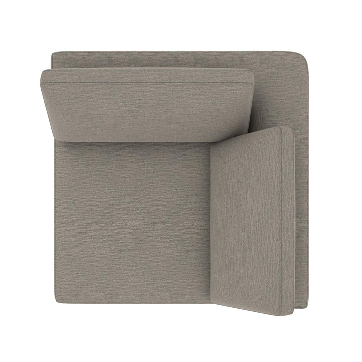 York Modular Pillow Top Corner Chair with Back Pillow and Side Pillow - Taupe