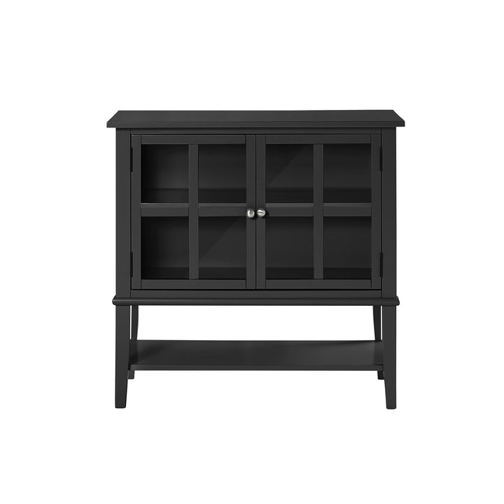 Franklin 2 Glass Door Storage Cabinet - Black