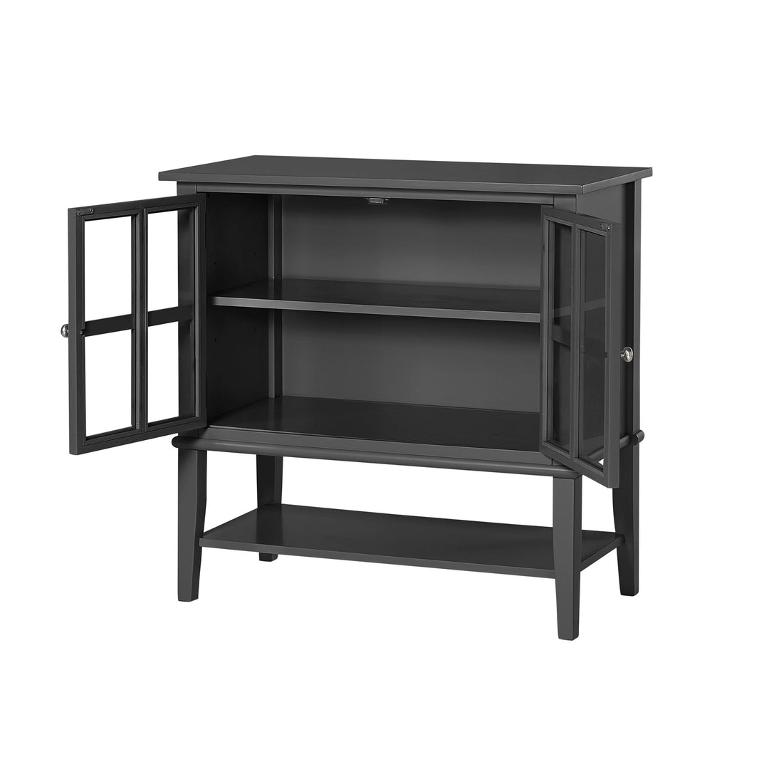 Franklin 2 Glass Door Storage Cabinet - Black