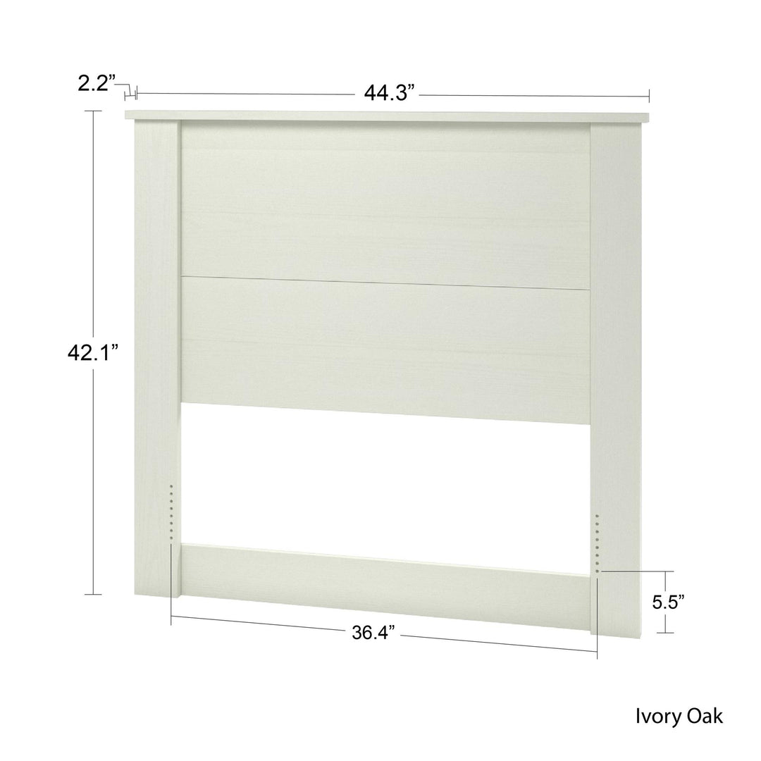 Alyssa Twin Headboard with Woodgrain Pattern - Ivory Oak