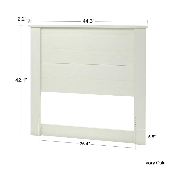 Alyssa Twin Headboard with Woodgrain Pattern - Ivory Oak
