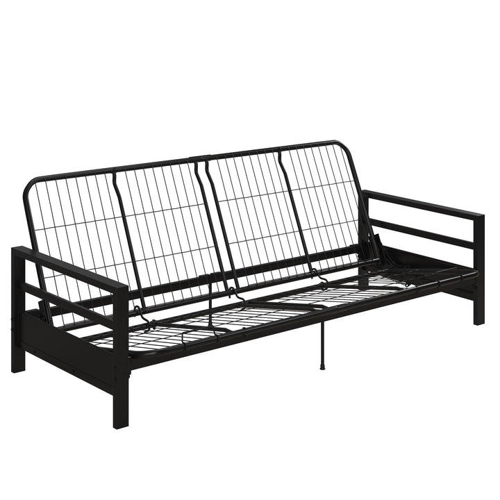 Miles Metal Futon Frame with Metal Mesh and Retainer Clips - Black