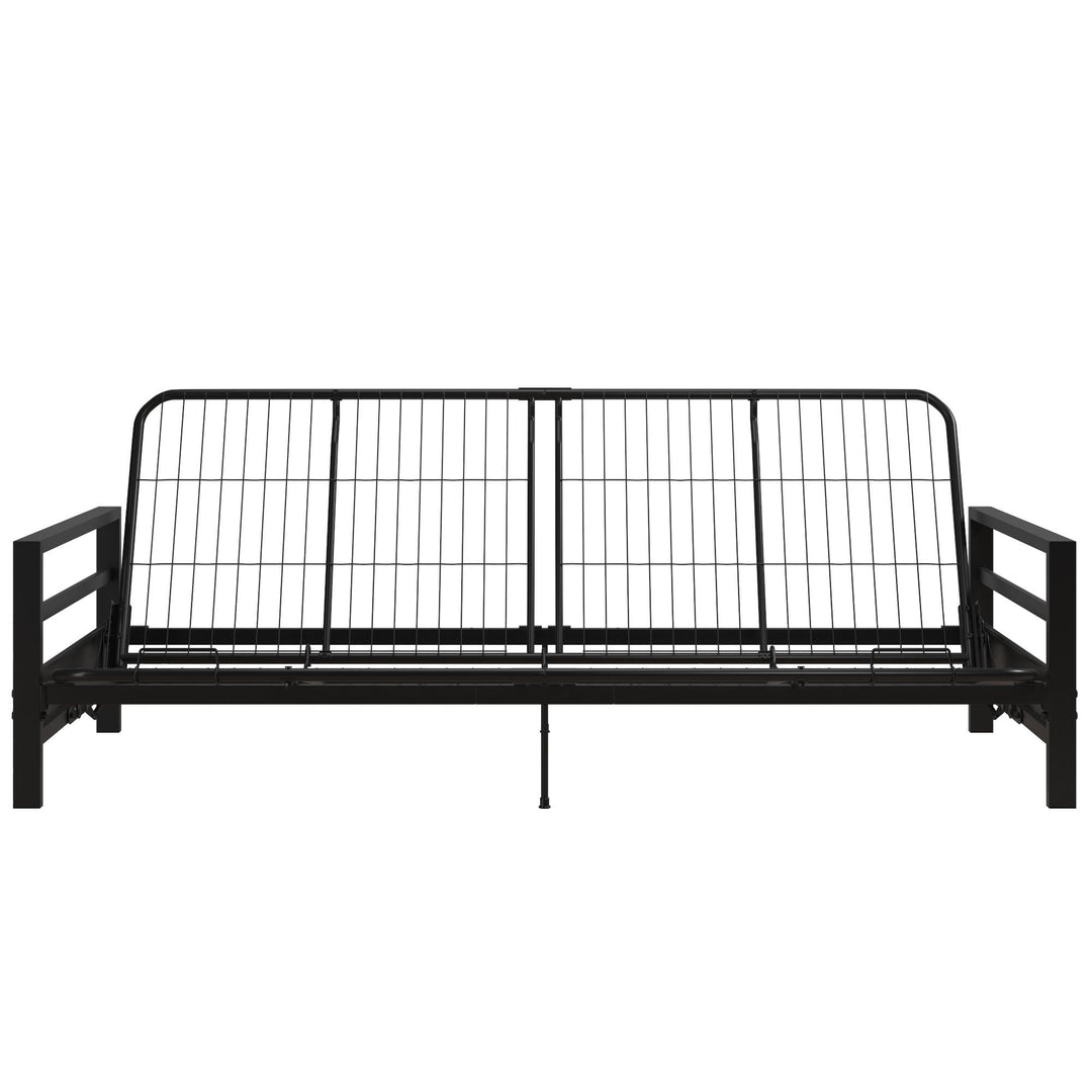 Miles Metal Futon Frame with Metal Mesh and Retainer Clips - Black