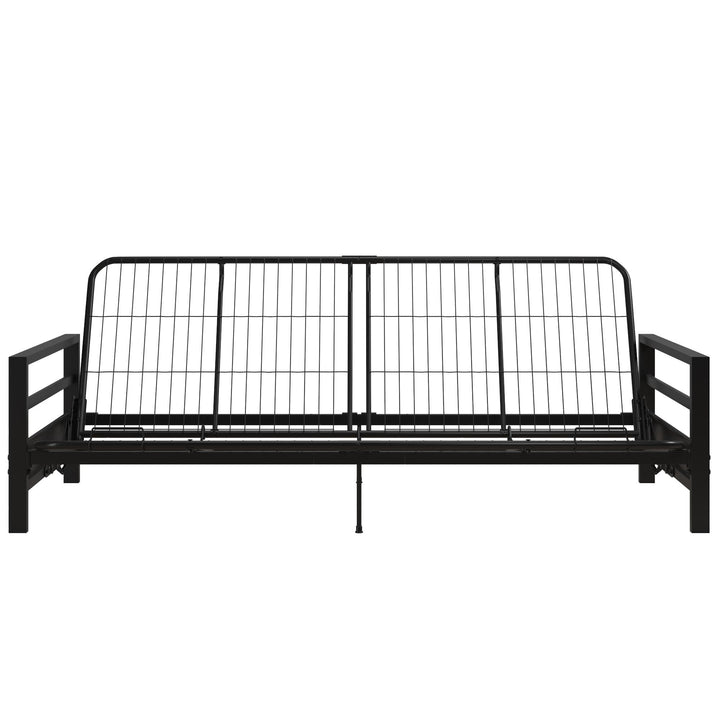 Miles Metal Futon Frame with Metal Mesh and Retainer Clips - Black