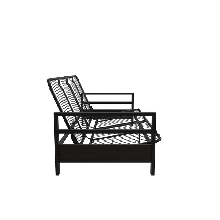 Miles Metal Futon Frame with Metal Mesh and Retainer Clips - Black