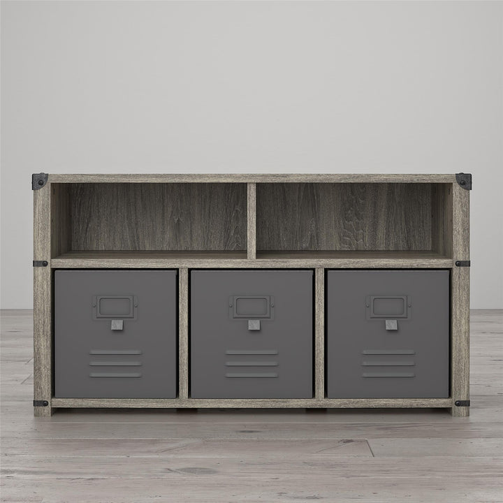 Nova Multipurpose Storage Bench with Metal Accents - Gray Oak