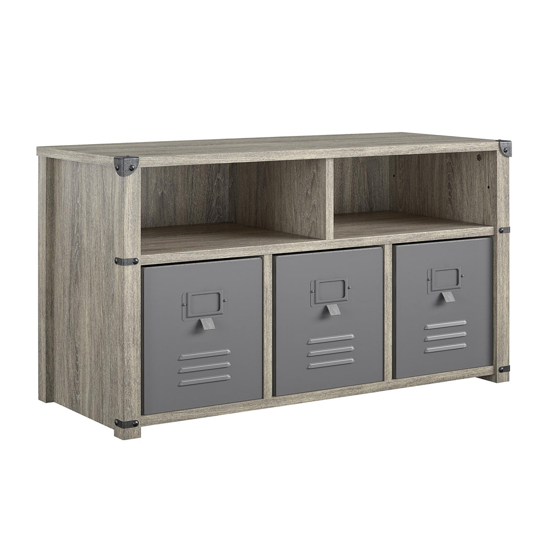 Nova Multipurpose Storage Bench with Metal Accents - Gray Oak