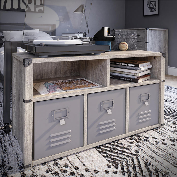 Nova 3 Pack Multipurpose Metal Locker Storage Bins - Graphite Grey