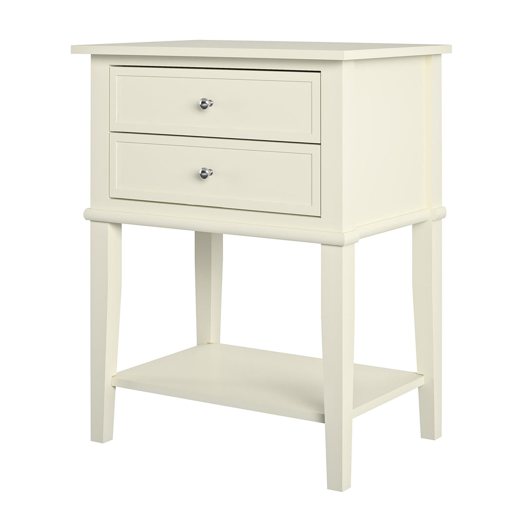 Franklin Accent Table with 2 Drawers - White