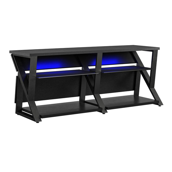 Genesis Gaming TV Stand for TVs up to 70 Inch with LED Lights - Black