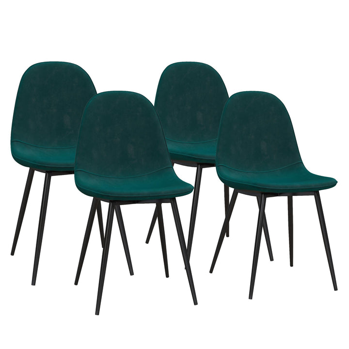 Brandon Upholstered Mid Century Modern Kitchen Dining Chairs, Set of 4 - Green