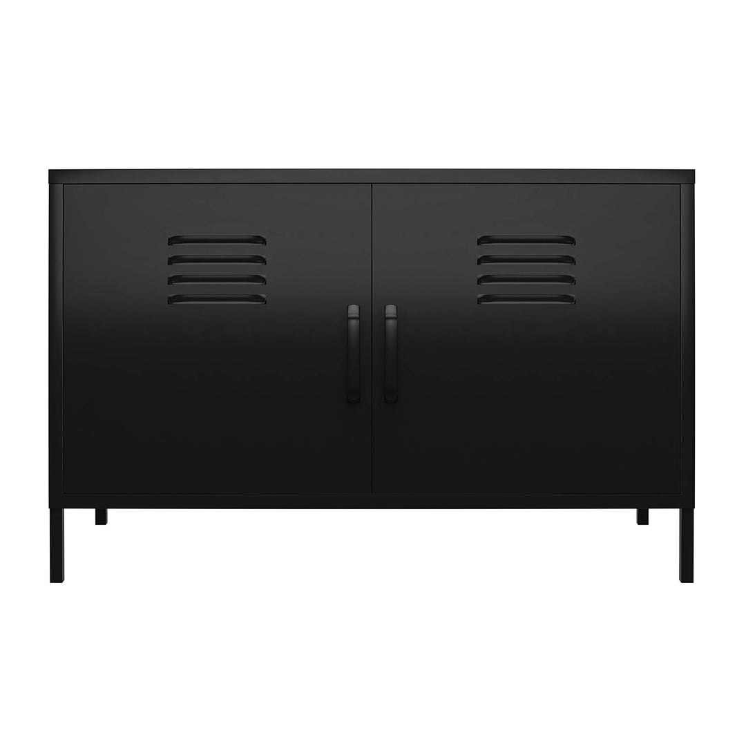 Shadwick 2 Door Wide Metal Locker Accent Storage Cabinet - Black