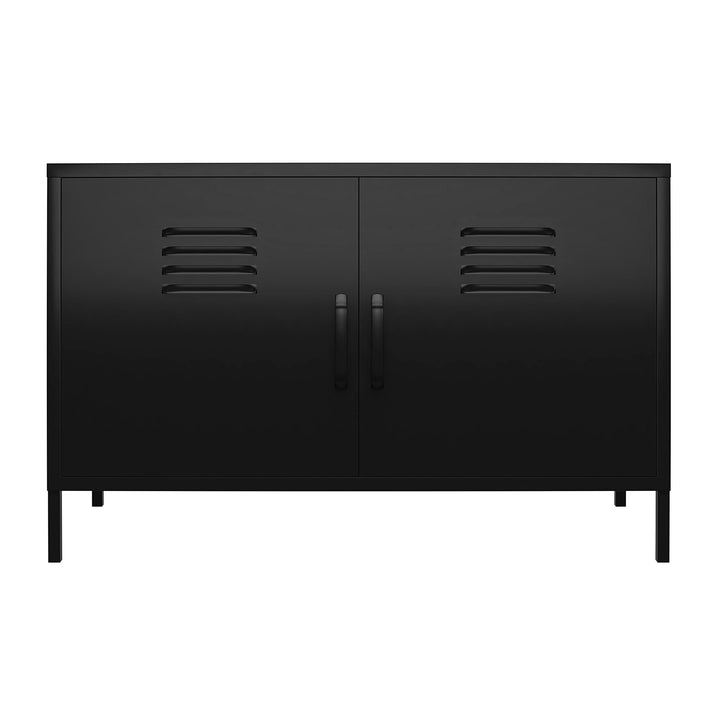 Shadwick 2 Door Wide Metal Locker Accent Storage Cabinet - Black